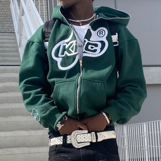 Homens Carta Estrela Com Capuz Impresso Capuzes Harajuku High Street Hooded Sweatshirts Y2K Streetwear Hip Hop Gothic Zip Up Casacos De Casaco Solto De Alta Qualidade
