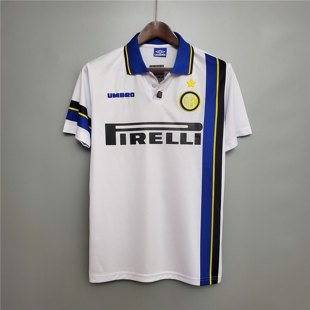 97-98 Inter Milão Away Retro Futebol Jersey 24DM
