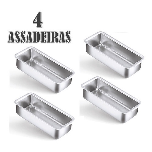Kit 4 Formas Assadeira Pão Caseiro Gelo E Bolo Inglês N° 2