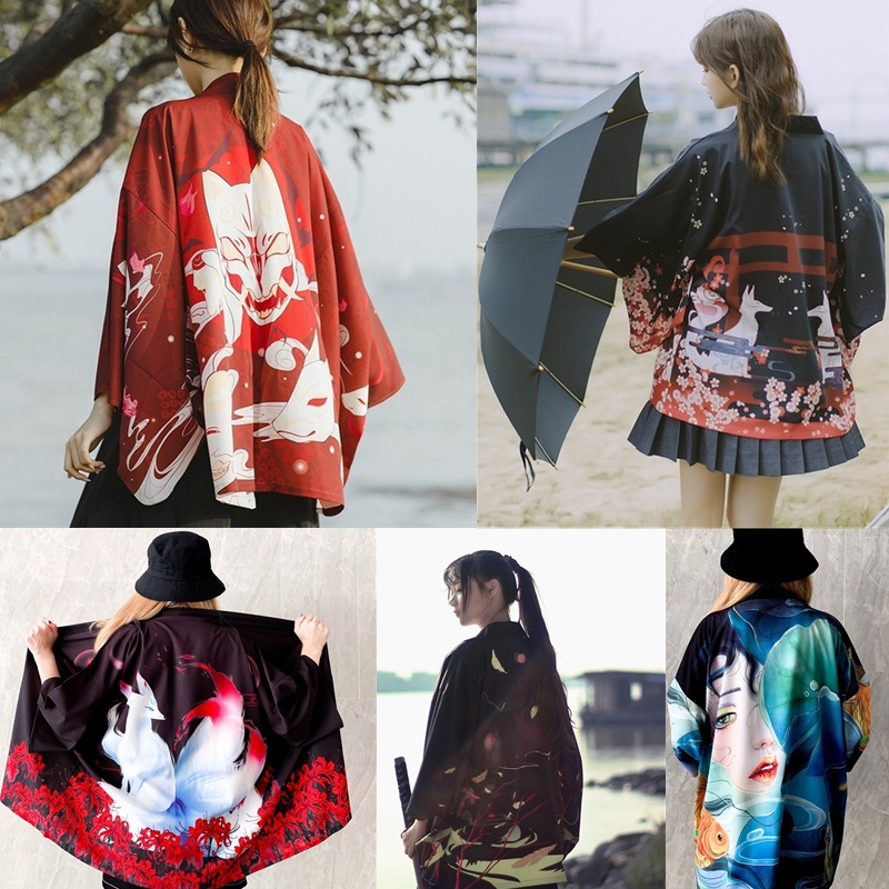 Kimono Mulher Haori Yukata Feminino Japonês Cardigan Cosplay Kawaii Roupa  Macia Japonesa Feminina