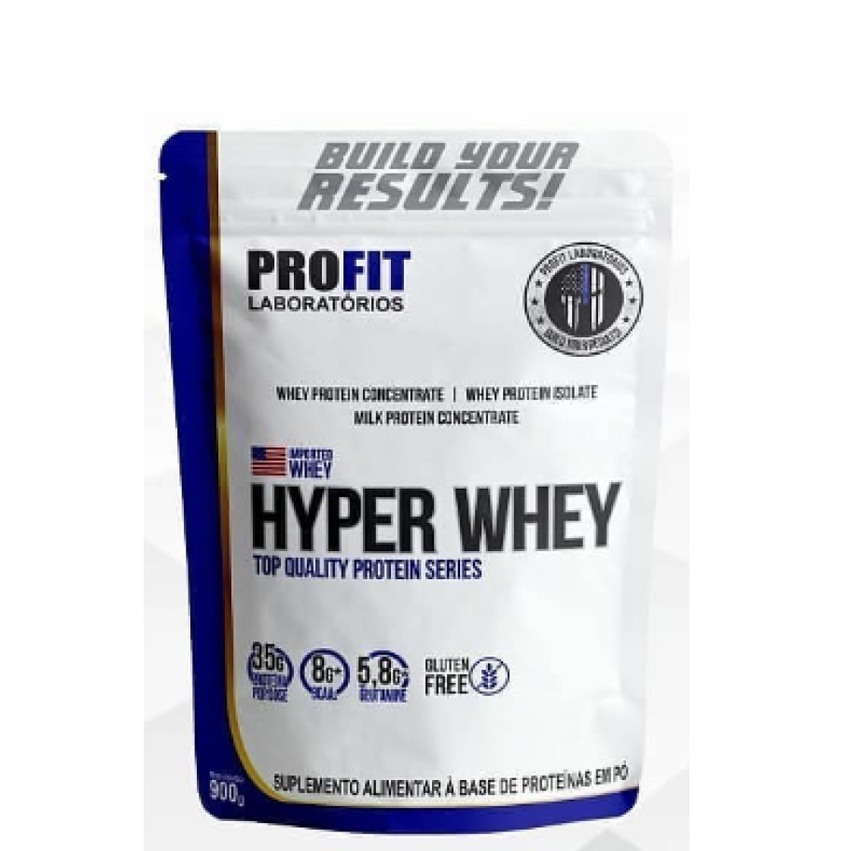 Hyper Whey 900g Refil – Profit Labs – Whey Protein Isolado e Concentrado – 35g de Proteína – 8g BCAA