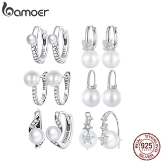 Bamoer 925 Sterling Silver (1 Par) Versátil Brincos/Pinos E Fivelas De Concha Simples Jóias De Moda Para Mulheres em Oferta na Shopee