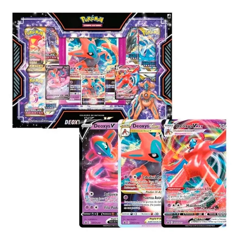 Box Pokemon Coleção De Batalha Deoxys Vmax E V-astro Copag