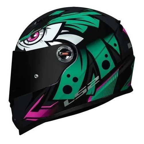 Capacete Ls2 Ff358 Classic Evo Tribal Green Verde Pin Lock Shopee Brasil