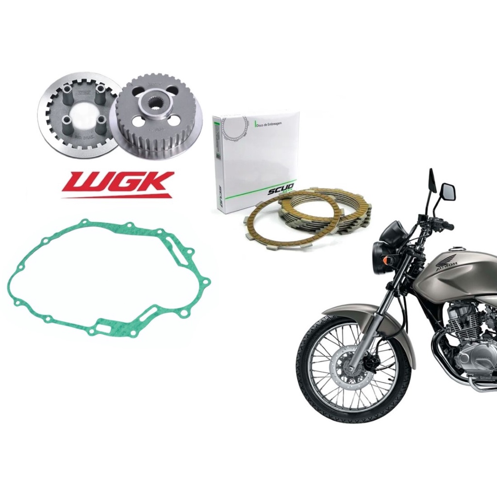 Cubo Plato Wgk Disco Embreagem Scud Junta Cg Titan Cargo Fan Bros 150 De 2004 Ate 2015