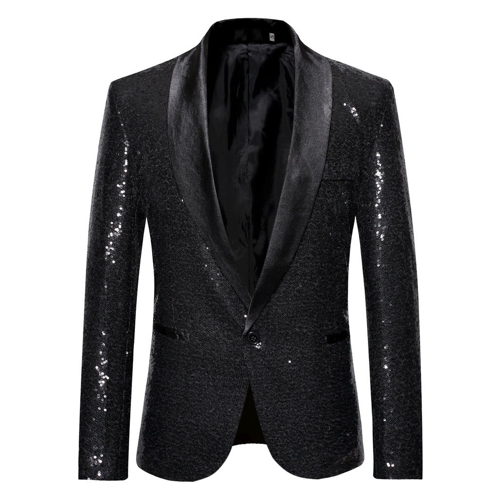 Blazer Social Masculina Paetê Lantejoulas Brilho Casaco Manga
