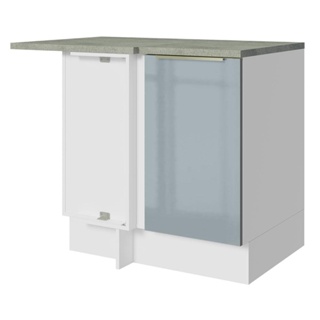 Balcão de Canto 1 Porta Branco/Cinza Lux Madesa