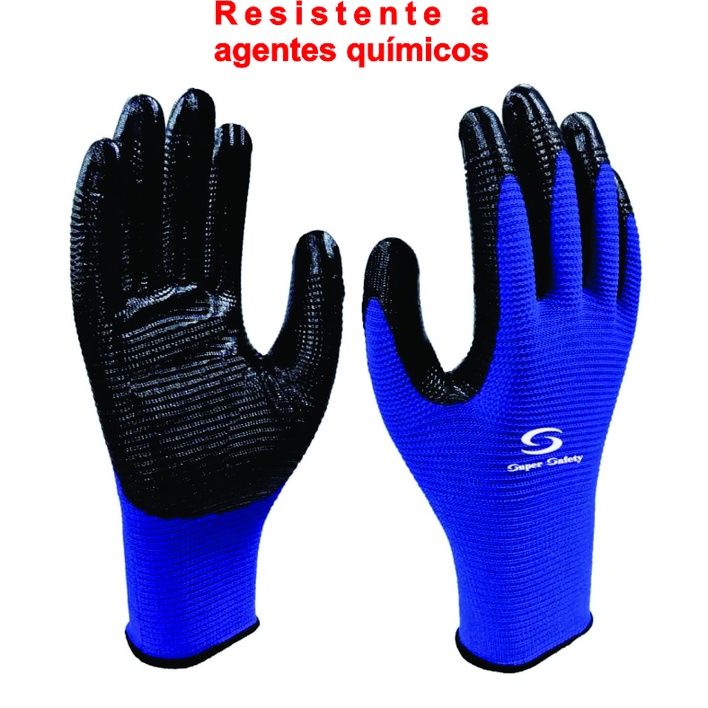 Luva de Proteção Emborrachada Látex Nitrílico Super Resistente 1006N Super Safety CA 41076