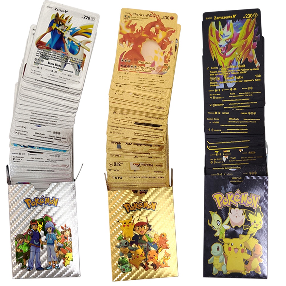 Compra online de Cartas de jogo pokémon douradas e prateadas, 27 a