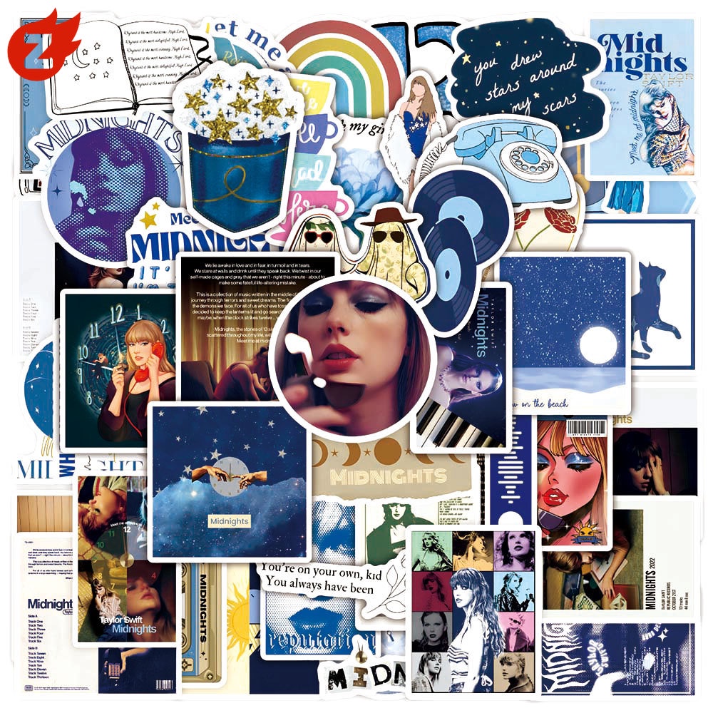 Adesivo Taylor Swift ~ 50pcs/Conjunto Adesivos De Grafite À Prova D'água Para Copos De Água Bagagem