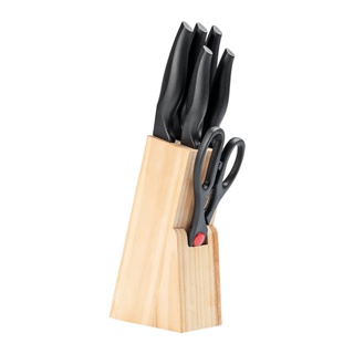 Conjunto De Facas Brinox Cross 7 Peças Aço Inox Com Cepo
