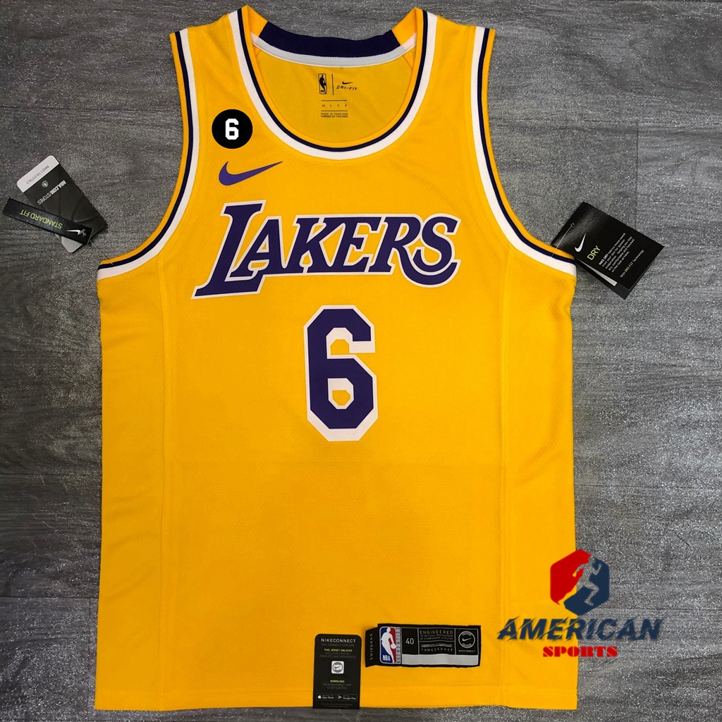 Masculino Camisa 2023NBA Los Angeles Lakers Camiseta LeBron James Yellow Basquetebol Jersey