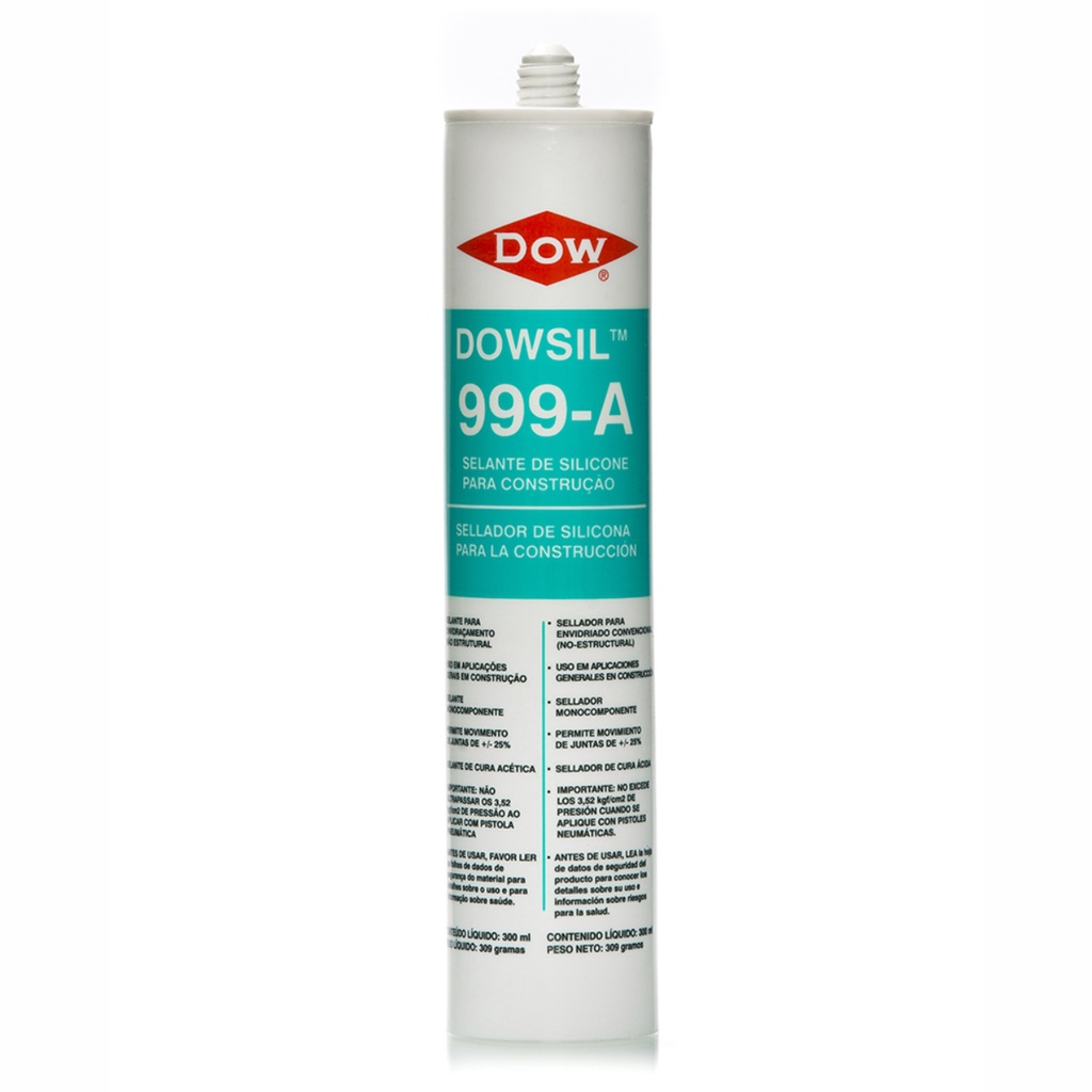 SILICONE ACETICO DOWSIL 999A PRETO 300ML / 310GRS