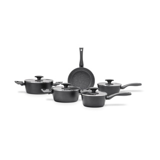 Jogo De Panelas Com Fundo De Indução Ceramic Life Brinox Orion 5 Peças Preto