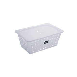 Cesta Organizadora Com Tampa Coza One 4,4 Litros 29,7 x 19,6 x 12,6 cm Natural