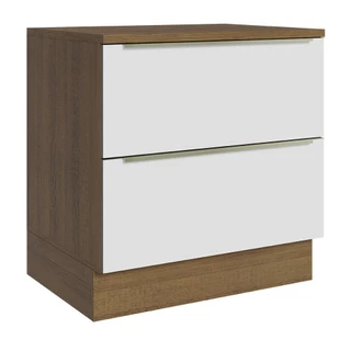 Balcão 80 cm 2 Gavetas Rustic/Branco Veludo Lux Madesa em Oferta na Shopee