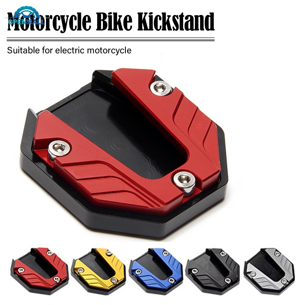 OM Anti-Derrapante Universal Scooter Bike Kickstand Extensor De Pés Extensão Lateral Da Placa De Suporte Base Ampliada