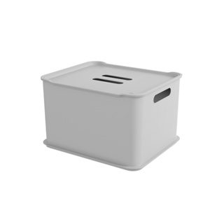 Cesta Organizadora com Tampa Ultra Coza Fit 38 x 31,6 x 23,4cm Cinza Frio