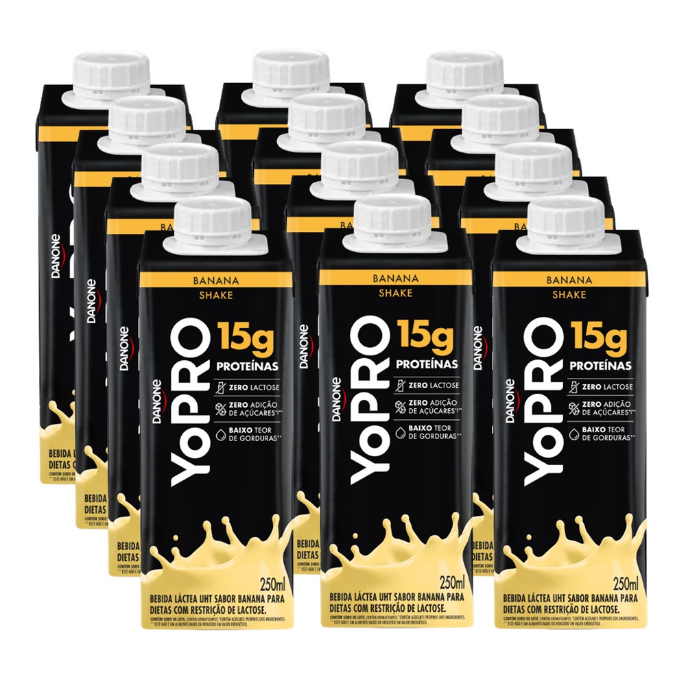 Pack 12 Unidades Yopro Banana 15g Protein 250ml Shopee Brasil