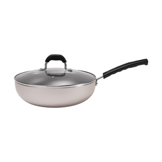 Wok Com Tampa Brinox Saffron Antiaderente 3,55 Litros Ø 28 cm Chumbo