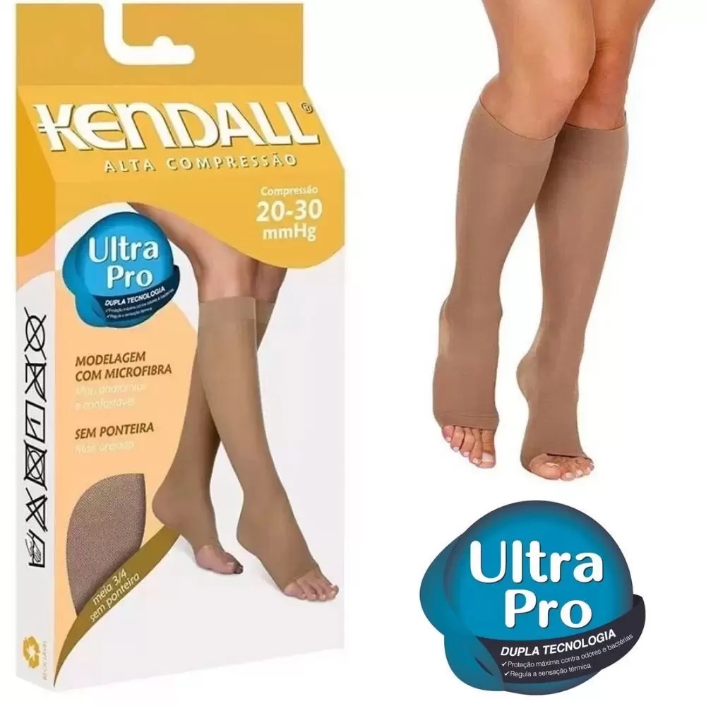 Meia de Alta Compressão Kendall 3/4 Pós Cirúrgico/Varizes | Shopee Brasil