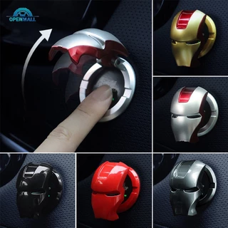 OM Botão De Parada De Ignição Do Motor Interior Carro Capa Protetora De Ferro Decoração Homem Adesivo Acessórios Interiores