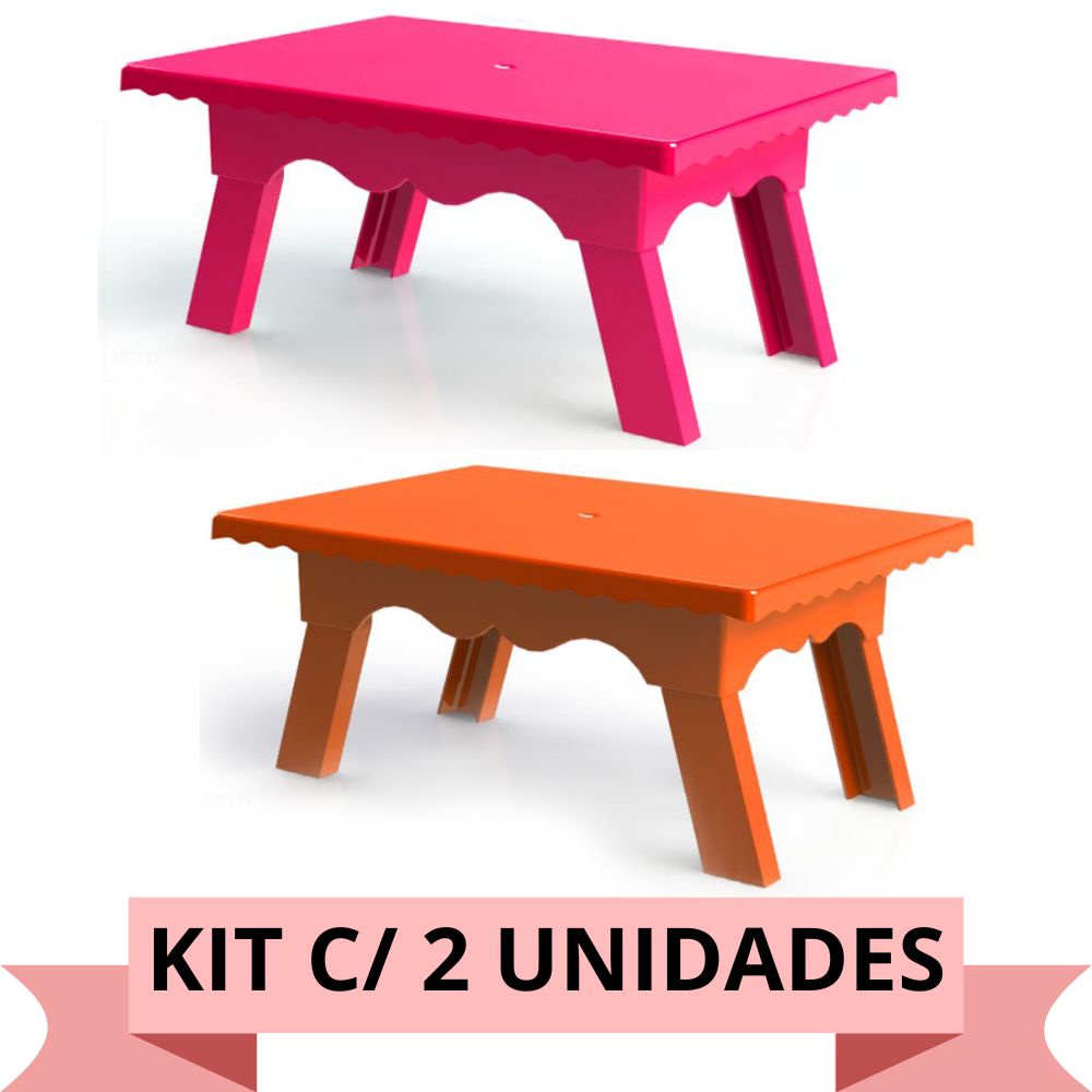 Kit Com 2 Unidades Mesinha Decorativa Renda Várias Cores
