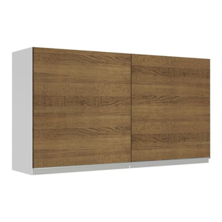 Armário Aéreo Madesa Glamy 120 cm 2 Portas - Branco/Rustic