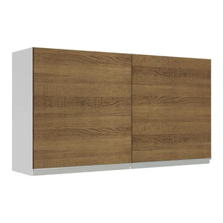 Armário de Cozinha Aéreo 120 cm 2 Portas Branco/Rustic Glamy Madesa em Oferta na Shopee