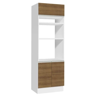 Torre Quente Armário de Cozinha 70 cm 3 Portas Branco/Rustic Glamy Madesa em Oferta na Shopee