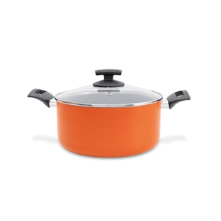 Caçarola Com Tampa Brinox MasterChef Em Alumínio Com Revestimento Antiaderente 4,7 Litros Laranja