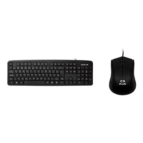 Kit Teclado E Mouse Usb Com Fio C3tech Macio Abnt2 Preto Com Garantia