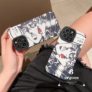 Estojo Vertical Compatível Com IPhone 14 13 12 11 Pro Max SE2020 X XR Xs 7 8 Plus Capa De Celular Giorno Giovanna JOJO No Kimyhoona Bhooken Golden Wind Anime Protetora Da Lente