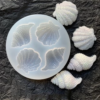 Molde De Resina Shell Conch Simulação 3D Starfish Fondant Bolo De Chocolate Decoração De Ferramentas Para Panificação