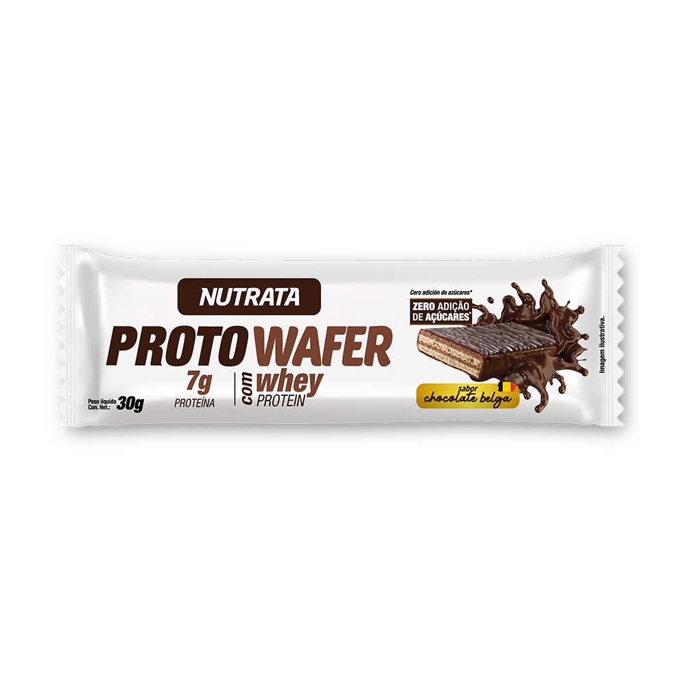 Proto Wafer Chocolate Belga 30g com Whey Nutrata
