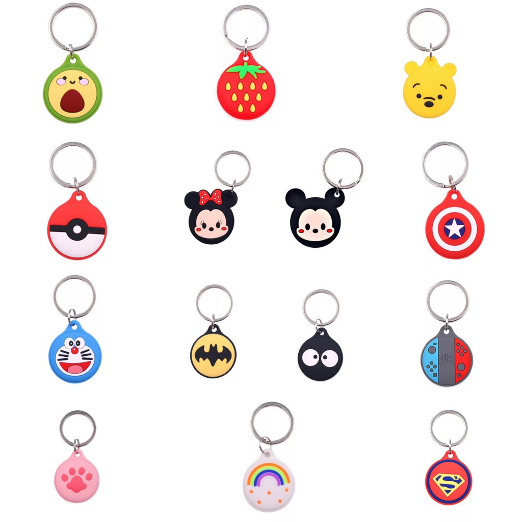 Airtags Caixa De Silicone Para Desenhos Animados Com Chaveiro Rastreador De Designs Sortidos