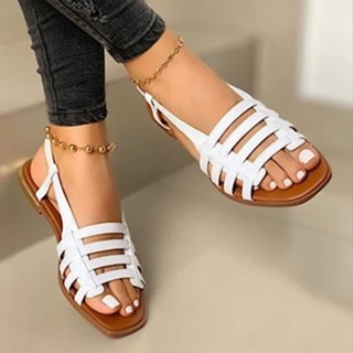 Novas Sandálias De Verão Fundo Plano Com Boca Oca , Sapatos Da Moda Feminina