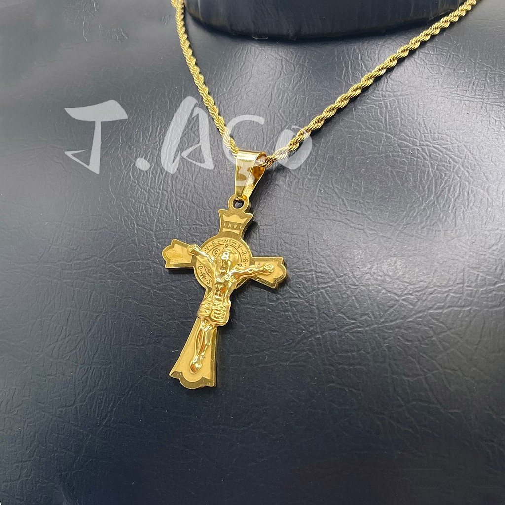 Corrente religiosa Jesus Cristo Crucificado Aço inoxidável | Shopee Brasil