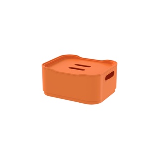 Cesta Organizadora com Tampa Pequena Coza Fit 18,5 x 15 x 8,3 cm Laranja