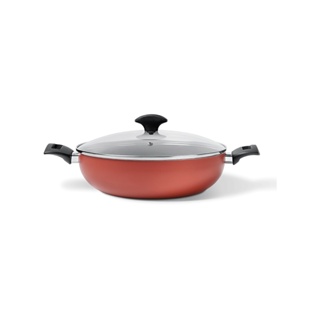 Wok Com Tampa E Alças Brinox Masala Antiaderente 3,55 Litros Ø 28 x 8 cm Terracota
