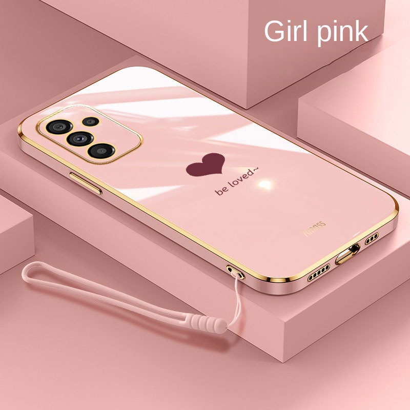 Samsung S23 FE Galáxia S23FE S23 + Plus S23ultra Elegante Capa De Borracha Do Coração Amor Telefone Elétrica Brilhante Cordão