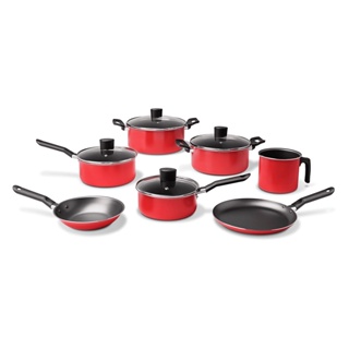 Jogo De Panelas Brinox Garlic Antiaderente 7 Peças Vermelho