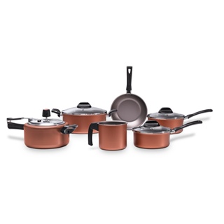 Jogo De Panelas Com Panela De Pressão Brinox Clove 6 Peças Cobre