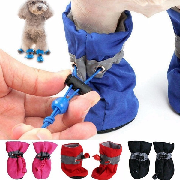 4pcs/set Pet Accessories supplies Dog Shoes Waterproof Booties Rubber Socks Boots