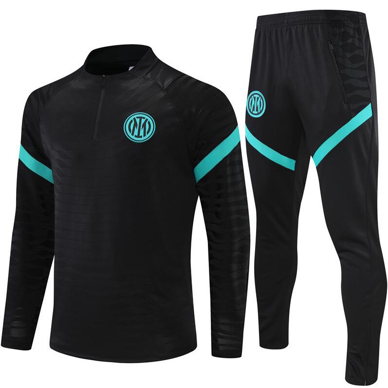 camisa de time Novo 2021 2022 Inter Milão Futebol Meio Zíper Manga Longa  Calça De Jogging Kit De Treino IKTY - Desconto no Preço