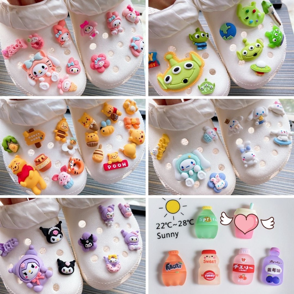 4 pçs/pçs/set encantos sapato decoração dos desenhos animados shrek orelhas  para crocs encantos diy sapato decoração encantos festa crianças presentes  - AliExpress