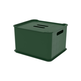 Cesta Organizadora com Tampa Ultra Coza Fit 38 x 31,6 x 23,4cm Verde Palm