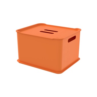 Cesta Organizadora com Tampa Ultra Coza Fit 38 x 31,6 x 23,4cm Laranja Pepper