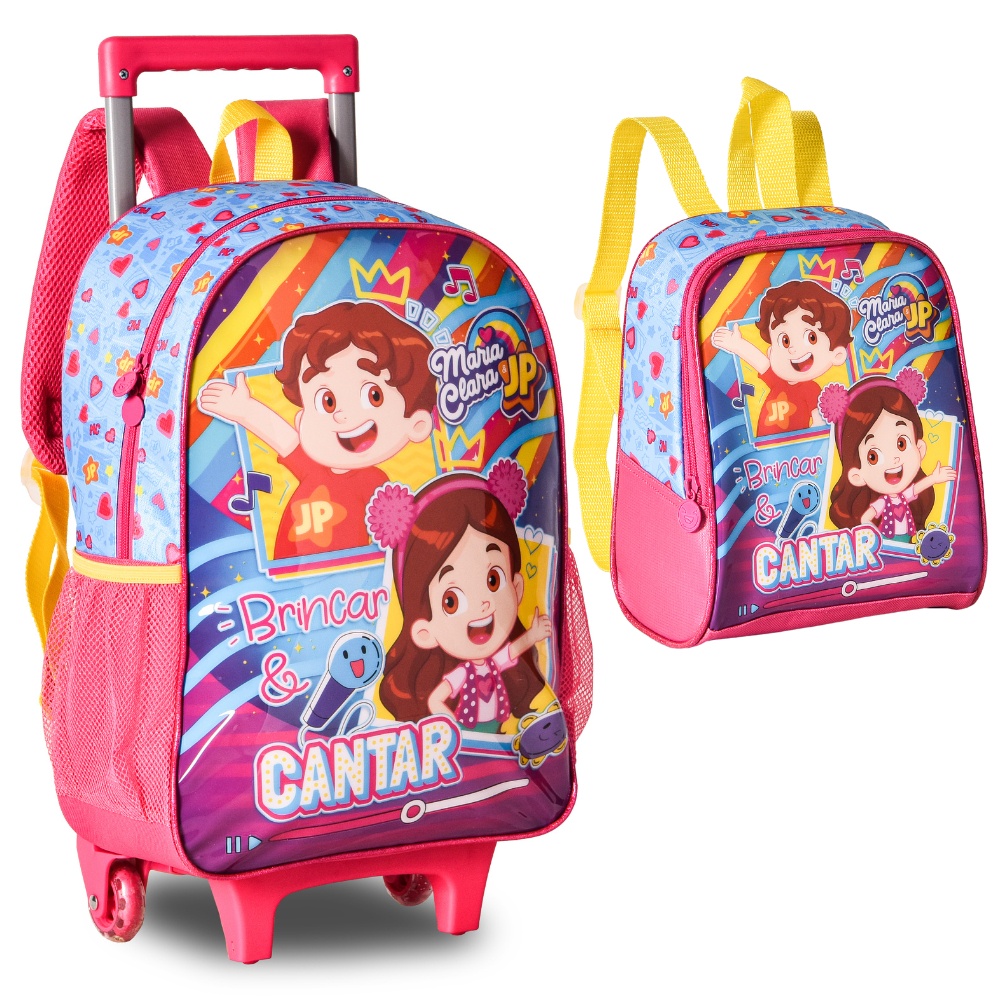 Kit Mochila de Rodinhas e Lancheira Oficial MARIA CLARA E JP | Shopee ...