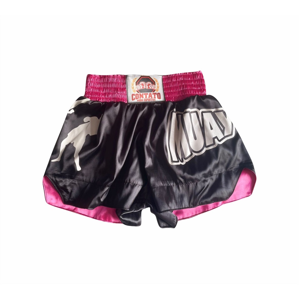 Short Muay Thai Cetim Com Elastano Oferta 40,00